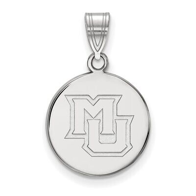 Marquette University Medium Disc Pendant 10k White Gold 1W022MAR, MPN: 1W022MAR, 886774783109