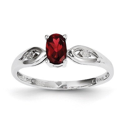 Garnet Diamond Ring 14k White Gold Genuine XBS296, MPN: XBS296, 883957558547