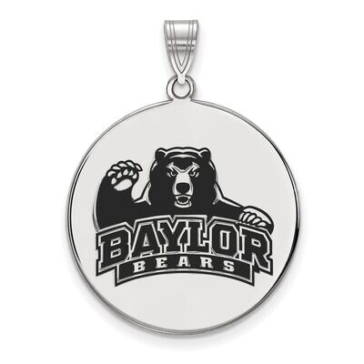 Baylor University Extra Large Enamel Disc Pendant Sterling Silver SS050BU, MPN: SS050BU, 8867746789…