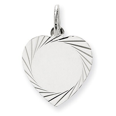 Etched Design .013 Gauge Engravable Heart Charm 14k White Gold XWM124/13, MPN: XWM124/13, 883957422…