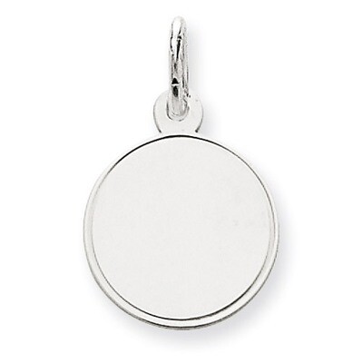 Plain .018 Gauge Round Engravable Disc Charm 14k White Gold XWM144/18, MPN: XWM144/18, 883957451039