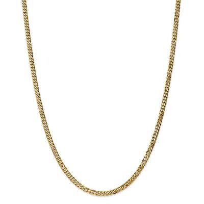 3.9mm Flat Beveled Curb Chain 30 Inch 14k Gold FBU100-30, MPN: FBU100-30, 883957172330