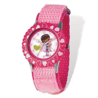 Disney Doc McStuffins Pink Velcro Time Teacher Watch  XWA4513, MPN: XWA4513, 843231069992