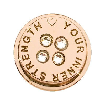Nikki Lissoni Rose Gold-Plated Love Your Inner Strength Coin That Fits S Rings RC2038RG, MPN: RC203…