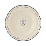 Gien Monogram Filet Bleu Rim Soup Letter K 1710ACRK22, MPN: 1710ACRK22, 840769019826