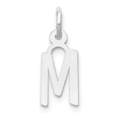 Slanted Block Initial M Charm 10k White Gold Small 10YC645M, MPN: 10YC645M,
