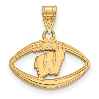 University of Wisconsin Pendant in Football Gold-plated Silver GP018UWI, MPN: GP018UWI, 886774923192