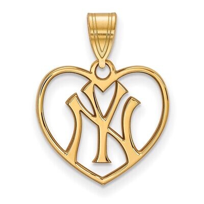 New York Yankees Pendant in Heart Gold-plated Silver GP017YAN, MPN: GP017YAN, 886774922065
