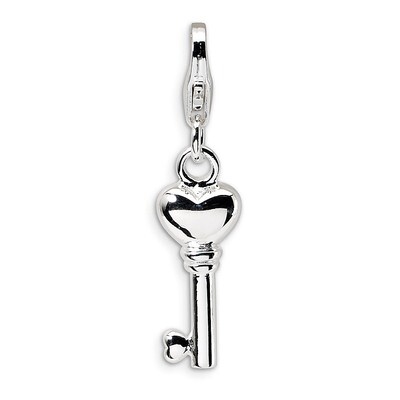 3-D Key with Lobster Clasp Charm Sterling Silver QCC129, MPN: QCC129, 883957330860