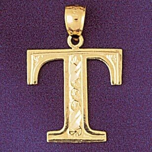 Dazzlers Jewelry Initial T Pendant Necklace Charm Bracelet in Yellow, White or Rose Gold 9571t, MPN…