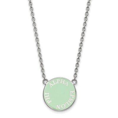 Alpha Epsilon Phi Small Enameled Pendant with 18 Inch Chain Sterling Silver SS013AEP-18, MPN: SS013…
