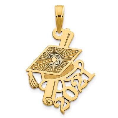 Graduations Cap and Slanted Diploma 2021 Charm 14k Gold YC1455, MPN: YC1455, 191101009860