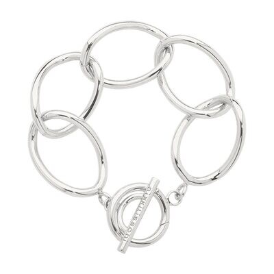 Nikki Lissoni Silver-plated Bracelet of 19cm with 5 Links of 27 x 37mm A T-Bar Closure B1132S19, MP…