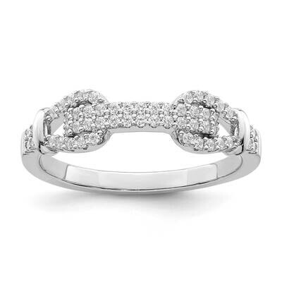 CZ Diamond Ring Sterling Silver Rhodium-Plated QR7273, MPN: QR7273,