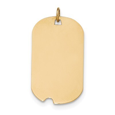 0.013 Gauge Engravable Dog Tag with Notch Disc Charm 14k Gold Plain XM563/13, MPN: XM563/13, 191101…