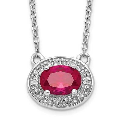 Diamond and Oval Ruby 18 Inch Necklace 14k White Gold PM4026-RU-010-WA-18, MPN: PM4026-RU-010-WA-18…