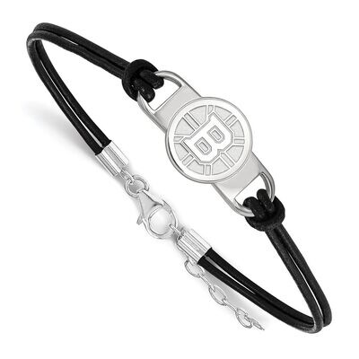 Boston Bruins Leather Bracelet Small Center Sterling Silver SS020BRI-7, MPN: SS020BRI-7, 8867749588…