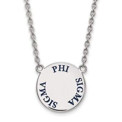 Phi Sigma Sigma Small Enameled Pendant with 18 Inch Chain Sterling Silver SS015PSS-18, MPN: SS015PS…