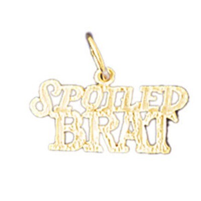 Dazzlers Jewelry Spoiled Brat Pendant Necklace Charm Bracelet in Yellow, White or Rose Gold 10593, …