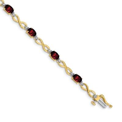 Garnet &amp; Diamond Bracelet 14k Gold BM4494-GA-003-YA, MPN: BM4494-GA-003-YA, 643905152377