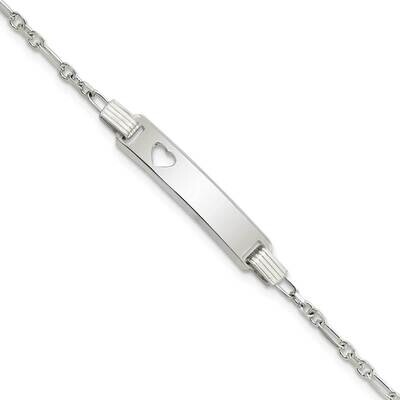 Childrens Id with Heart Bracelet Sterling Silver Polished QID231-5.5, MPN: QID231-5.5, 196904164495