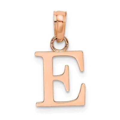 E Block Initial Charm 14k Rose Gold Polished K6423RE, MPN: K6423RE, 637218161423
