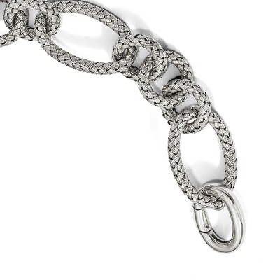 Leslie&#39;s Woven Link Bracelet 8.5 Inch Sterling Silver Polished HB-QLF778-8.5, MPN: QLF778-8.5, 1911…