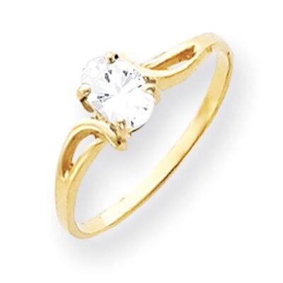 Cubic Zirconia Ring 14k Gold 6x4mm Oval Y4648CZ Diamond, MPN: Y4648CZ, 883957560960