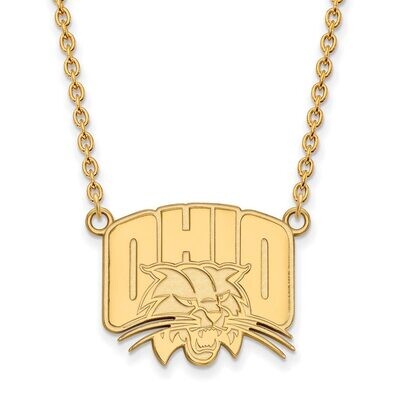 Ohio University Large Pendant with Chain Necklace Gold-plated Silver GP012OU-18, MPN: GP012OU-18, 8…