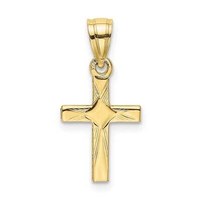 Diamond Shape Center Mini Cross Charm 10k Gold 10K8373, MPN: 10K8373,