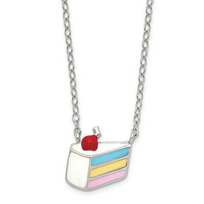 Enameled Cake Necklace Sterling Silver QG5287-18, MPN: QG5287-18, 886774122014
