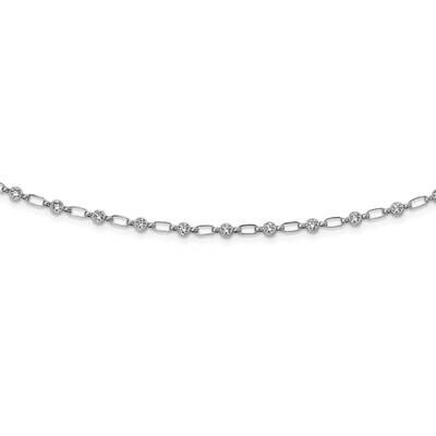 CZ Diamond Necklace 17.5 Inch Sterling Silver Rhodium-Plated Polished QG6040-17.5, MPN: QG6040-17.5…