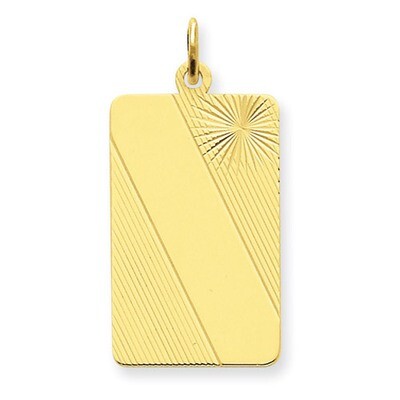 Patterned .013 Gauge Engravable Dog Tag Disc Charm 14k Gold XM300/13, MPN: XM300/13, 883957447506