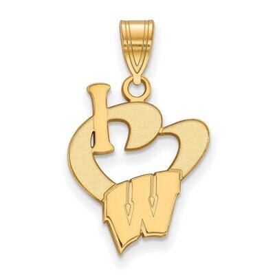 University of Wisconsin Large I love Logo Pendant Gold-plated Silver GP020UWI, MPN: GP020UWI, 88677…