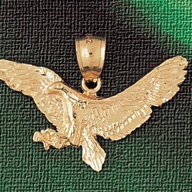 Dazzlers Jewelry Flying Eagle Pendant Necklace Charm Bracelet in Yellow, White or Rose Gold 2845, M…