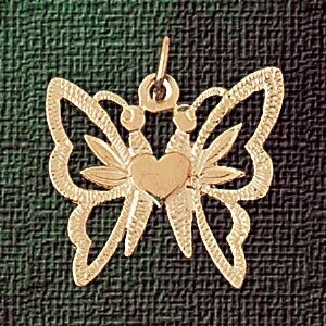 Dazzlers Jewelry Butterfly Pendant Necklace Charm Bracelet in Yellow, White or Rose Gold 3111, MPN:…