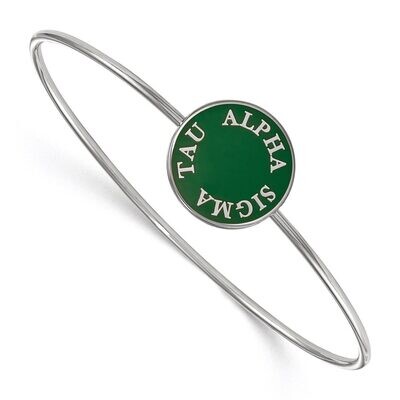 Alpha Sigma Tau Enameled Slip-on Bangle Sterling Silver SS022ALS-7, MPN: SS022ALS-7, 886774603698