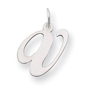 Medium Fancy Script Initial V Charm Pendant 14k white Gold YC653V, MPN: YC653V, 883957030258