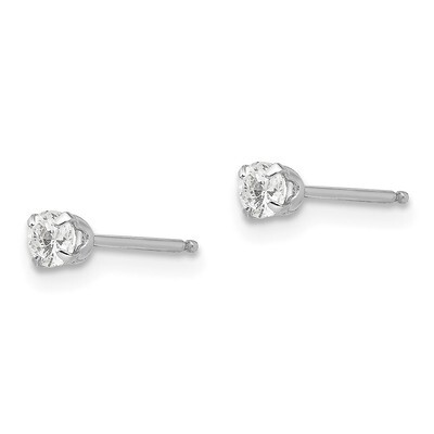 2.75mm Synthetic Diamond Post Earrings - 14k White Gold SE283 by Madi K, MPN: SE283, 27657453065