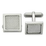 Grey Carbon Fiber Inlay Cufflinks Stainless Steel Polished SRC360, MPN: SRC360, 191101853456