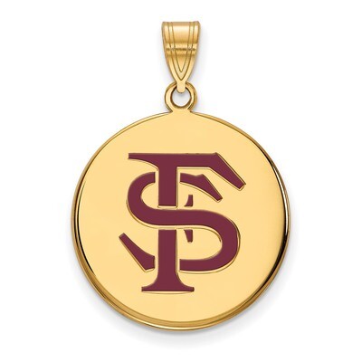 Florida State University Lg Enamel Disc Pendant Gold-plated Sterling Silver GP042FSU, MPN: GP042FSU…