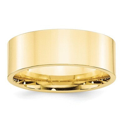 8mm Standard Flat Comfort Fit Band 10k Yellow Gold 1FLC080 Engravable, MPN: 1FLC080, 886774446363