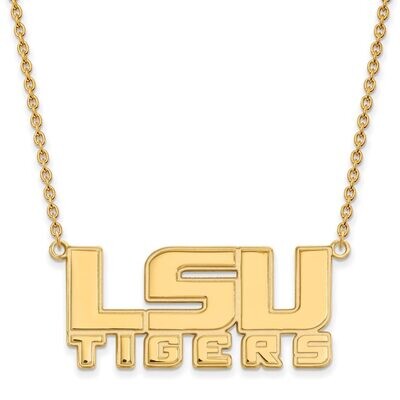 Louisiana State University Large Pendant with Chain Necklace 10k Yellow Gold 1Y048LSU-18, MPN: 1Y04…