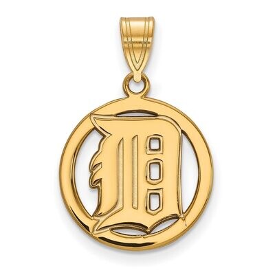 Detroit Tigers Sm Pendant in Circle Gold-plated Silver GP033TIG, MPN: GP033TIG, 886774935997