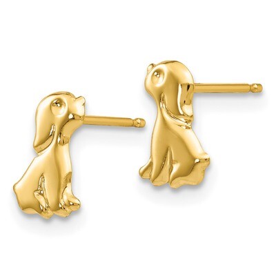 Sitting Dog Post Earrings - 14k Gold GK599 by Madi K, MPN: GK599, 886774998923