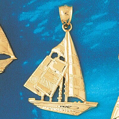 Dazzlers Jewelry Sailboat Pendant Necklace Charm Bracelet in Yellow, White or Rose Gold 1227, MPN: …