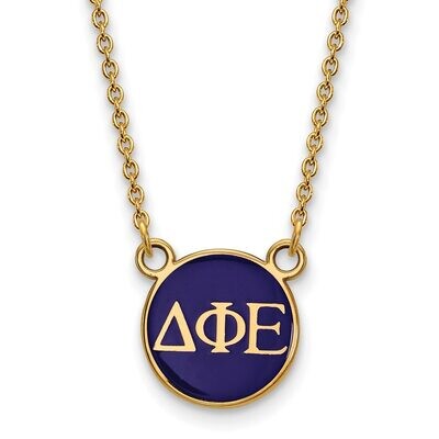 Delta Phi Epsilon Extra Small Enameled Pendant with 18 Inch Chain Gold-plated Silver GP029DPH-18, M…