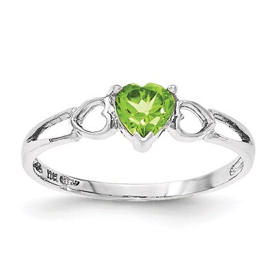 Polished Geniune Peridot Birthstone Ring 10k White Gold 10XBR173, MPN: 10XBR173, 191101091353