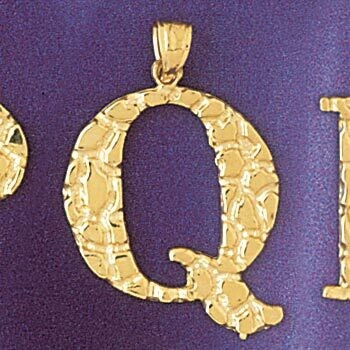 Dazzlers Jewelry Initial Q Pendant Necklace Charm Bracelet in Yellow, White or Rose Gold 9575q, MPN…