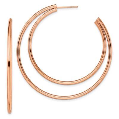Rose Ip-Plated Post Hoop Earrings Stainless Steel Polished SRE1417, MPN: SRE1417, 191101867002